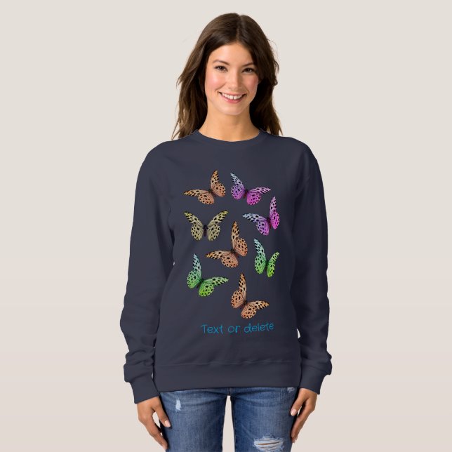 Sudadera Sólo mariposas personalizadas (Anverso completo)