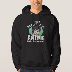 SUDADERA SÓLO ME ENCANTA REALMENTE ANIME Y SKETCHING