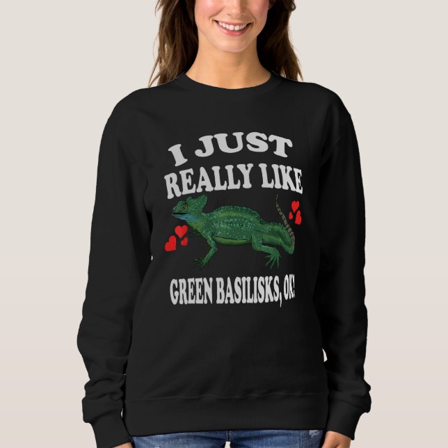 Sudadera Sólo Me Gustan Mucho Los Basiliscos Verdes Vale La (Anverso)