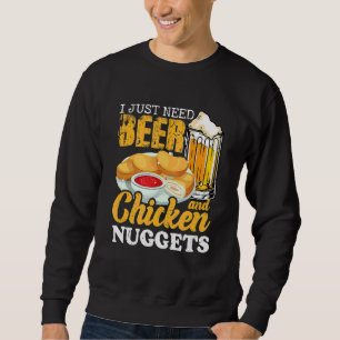 Sudadera Solo Necesito Cerveza Y Nuggets De Nuggets De Poll