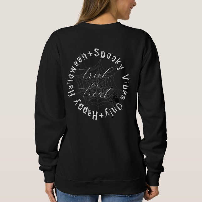 Sudadera Sólo nombre de familia de vibraciones de web Feliz (Reverso)