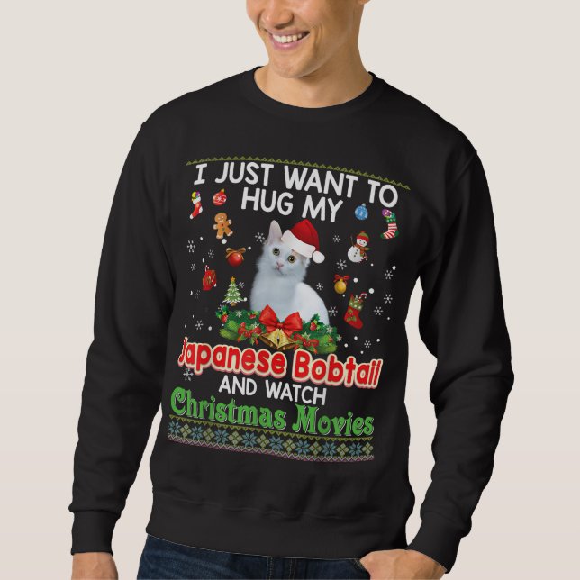 Sudadera Solo Quiero Abrazarme De Mi Gato Bobtail Japonés Y (Anverso)