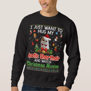 Sudadera Solo Quiero Abrazarme De Mi Gato Exótico De Shorth