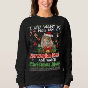 Sudadera Solo Quiero Abrazarme De Mi Gato Forestal Noruego