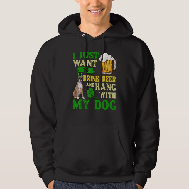 Sudadera Solo Quiero Beber Cerveza Y Colgar Con Mi Boxer (Anverso)