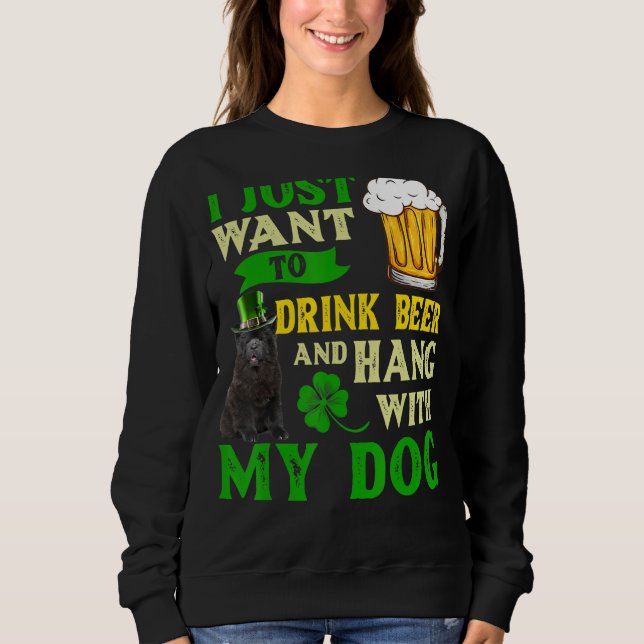 Sudadera Solo Quiero Beber Cerveza Y Colgar Con Mi Chow Ch (Anverso)
