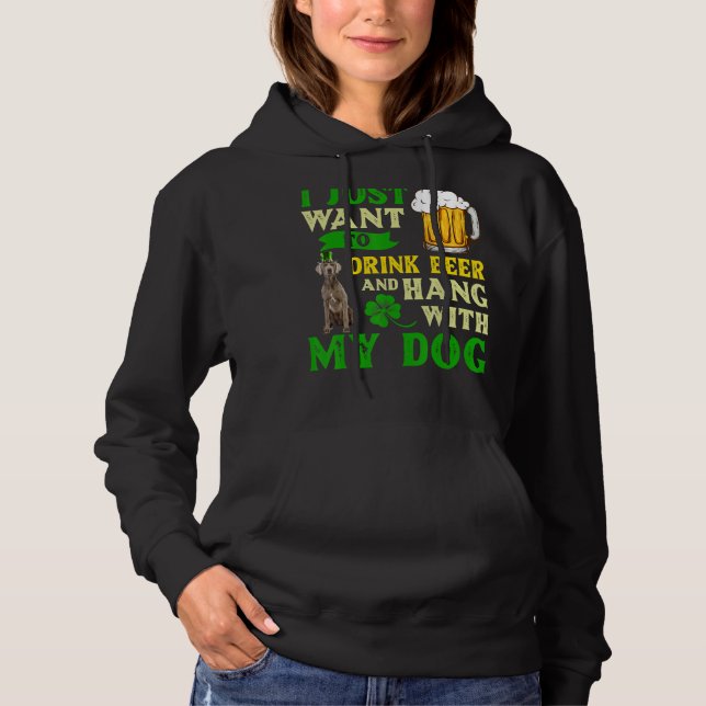 Sudadera Solo Quiero Beber Cerveza Y Colgar Con Mi Weimara (Anverso)