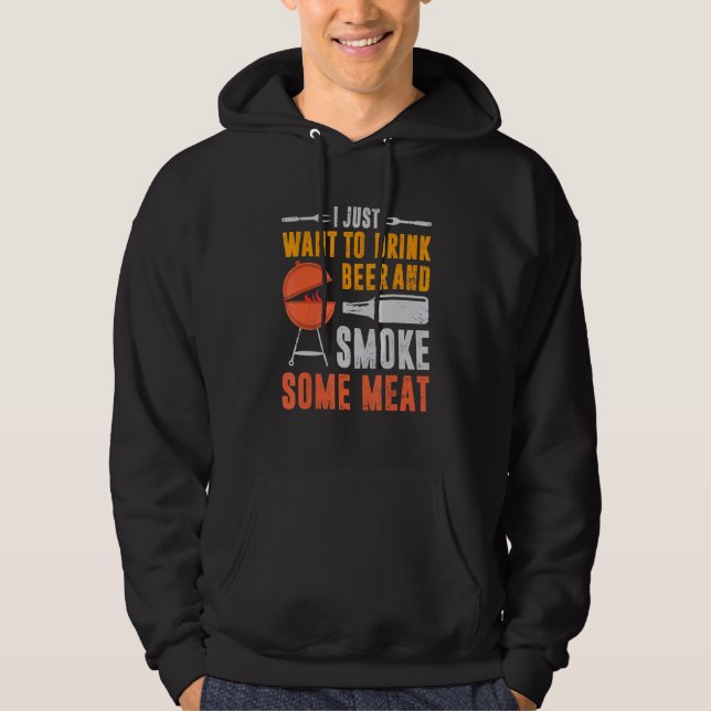 Sudadera Solo Quiero Beber Cerveza Y Fumar Un Poco De Barba (Anverso)