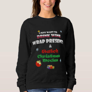 Sudadera Sólo quiero beber un Wine Wrap Presenta y un amp W