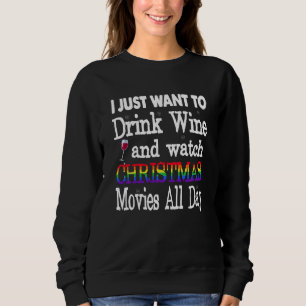 Sudadera Solo Quiero Beber Vino Y Ver A Los Navidades Movi