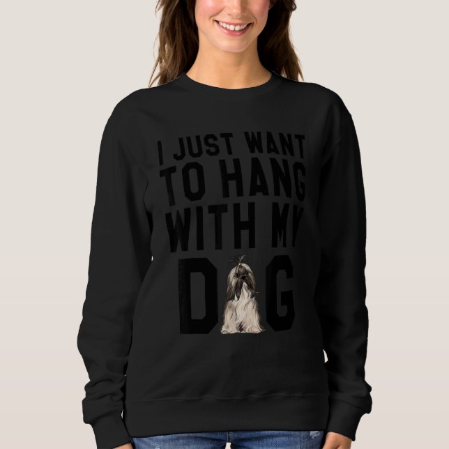Sudadera Solo Quiero Colgar Con Mi Perro De Los Apsos De Lh (Anverso)