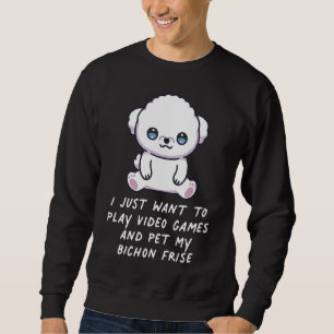 Sudadera Solo Quiero Jugar A Videojuegos Y Mascota Mi Bichó