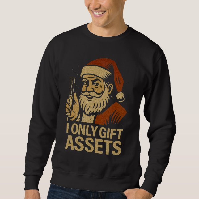Sudadera Solo Regalo Activos™ Cultura Cripto DeFi Navideña  (Anverso)