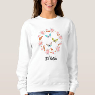 Sudadera Sólo Respira Dandelion Floral Butterflies Citas