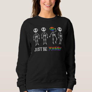 Sudadera Solo sé tú mismo bailando Skeleton Lgbt Halloween