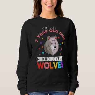 Sudadera Solo soy un Chica de 7 años que ama al lobo lobo