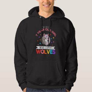 Sudadera Solo soy un Chica de 7 años que ama al lobo lobo