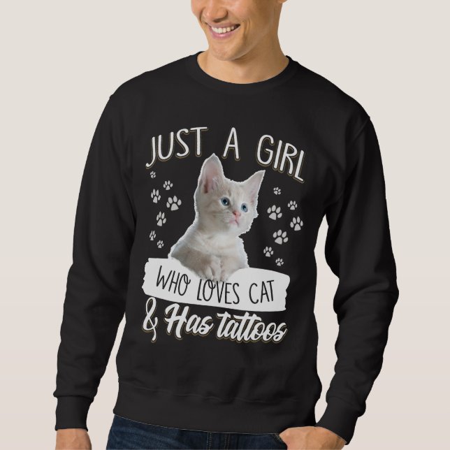 Sudadera Sólo un Chica de amor gato gatito tiene regalos de (Anverso)