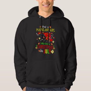 Sudadera Sólo Un Chica De Maryland Que Ama A Los Navidades 
