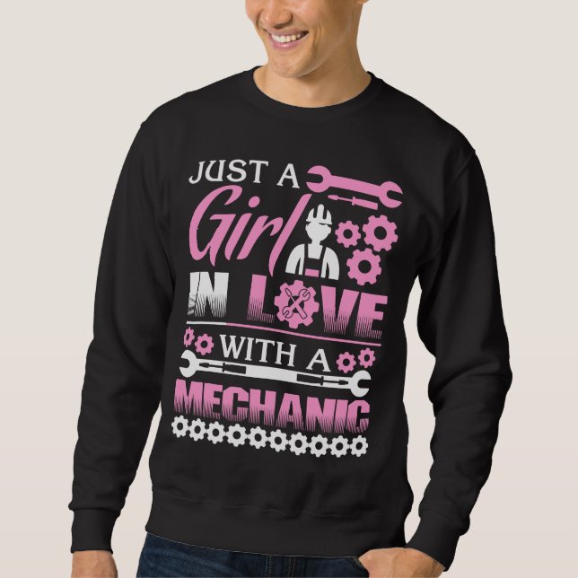 Sudadera Sólo un Chica enamorado de un mecánico (Anverso)