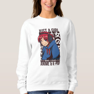 Sudadera Solo un Chica que ama a Anime y K-Pop