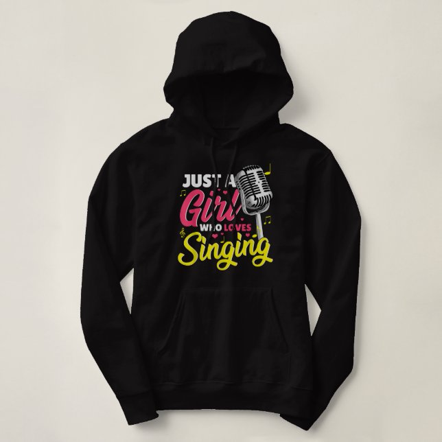 Sudadera Sólo un Chica que ama a la cantante musical  (Diseño del anverso)