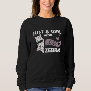 Sudadera Solo un Chica que ama a las cebras como corazón de
