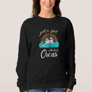 Sudadera Sólo un Chica que ama a las Orcas Zip Hoodie