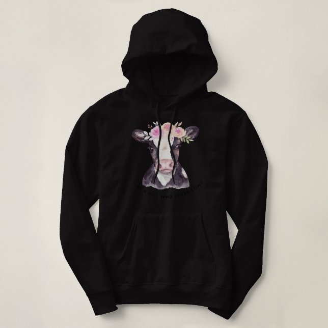 Sudadera Sólo un Chica que ama a las vacas (Diseño del anverso)