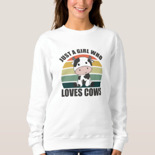 Sudadera Sólo un Chica que ama a las vacas la granja de ani