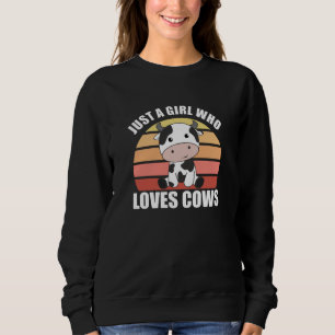 Sudadera Sólo un Chica que ama a las vacas la granja de ani