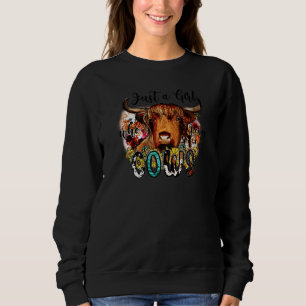 Sudadera Sólo un Chica que ama a las vacas toro vaca vaca v