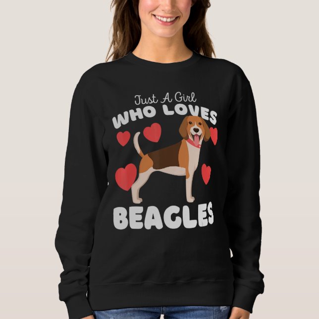 Sudadera Solo Un Chica Que Ama A Los Beagles, Una Bella De  (Anverso)