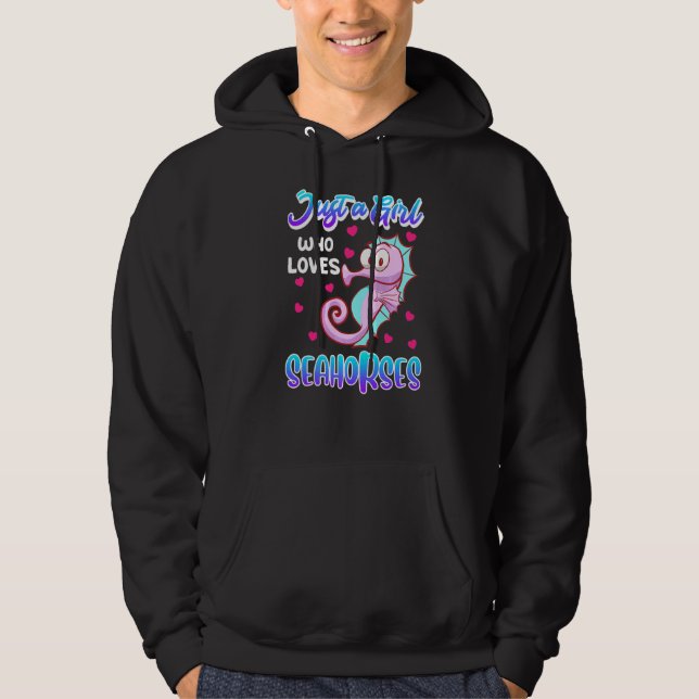 Sudadera Solo un Chica que ama a los caballitos de mar Chic (Anverso)