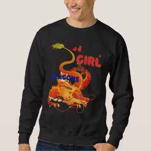 Sudadera Solo Un Chica Que Ama A Los Dragones Rojos Volar A