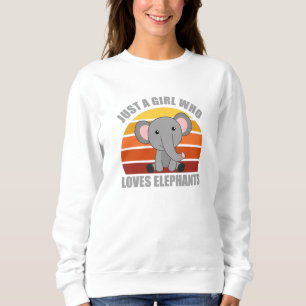 Sudadera Sólo un Chica que ama a los elefantes comido a los