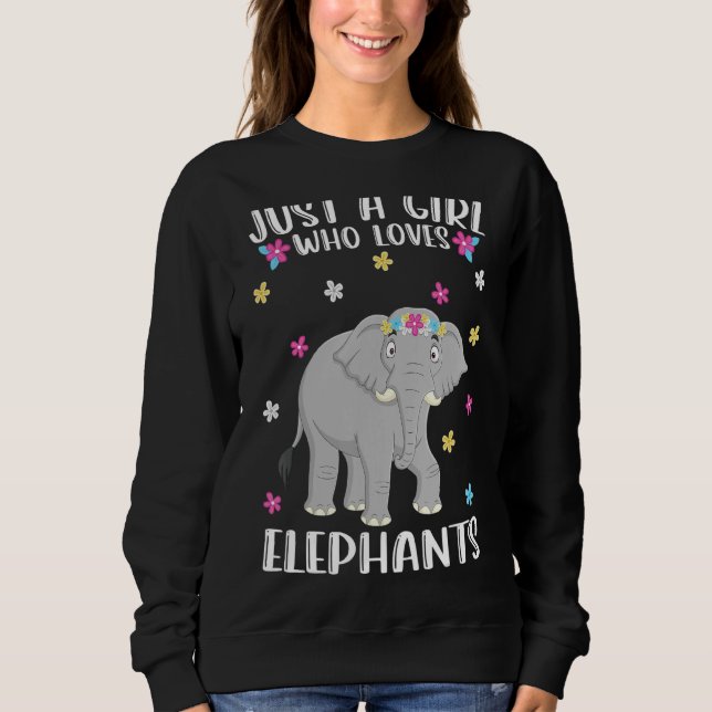 Sudadera Solo un Chica que ama a los elefantes como elefant (Anverso)