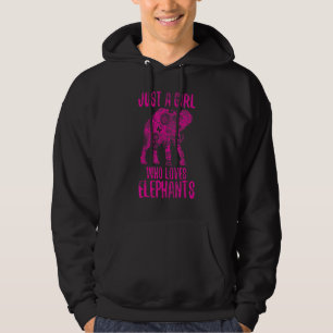 Sudadera Solo un Chica que ama a los elefantes de la blanca