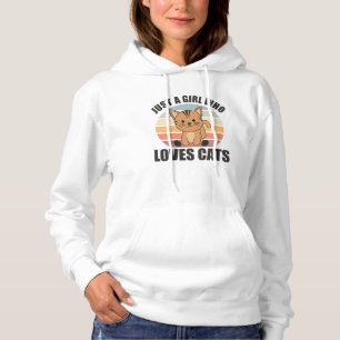 Sudadera Sólo Un Chica Que Ama A Los Gatos Animales Cutos G