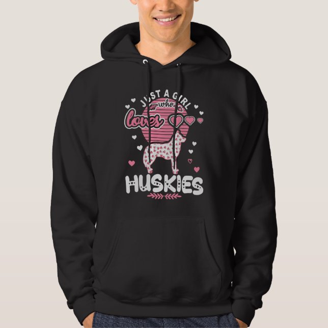 Sudadera Solo un Chica que ama a los Huskies graciosos Husk (Anverso)