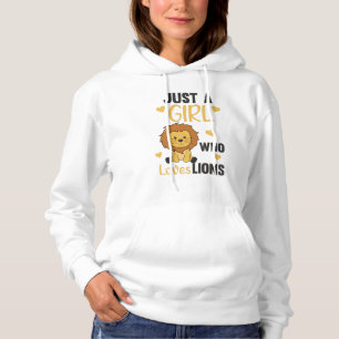 Sudadera Solo un Chica que ama a los leones como un gato gr