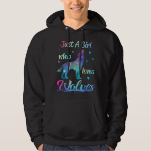 Sudadera Sólo un Chica que ama a los lobos como animales