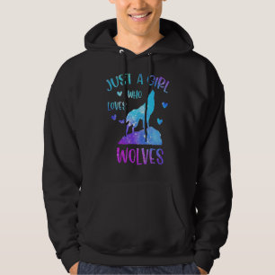 Sudadera Sólo un Chica que ama a los lobos por el lobo