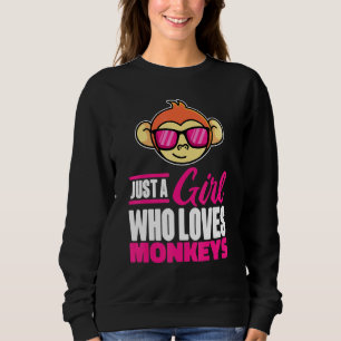 Sudadera Sólo Un Chica Que Ama A Los Monos Con Gafas De Sol
