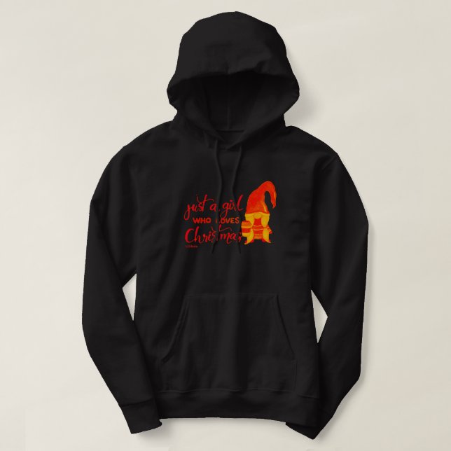 Sudadera SÓLO UN CHICA QUE AMA a los NAVIDADES gnomo gracio (Diseño del anverso)