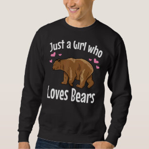 Sudadera Sólo Un Chica Que Ama A Los Osos Con Un Oso Grizzl