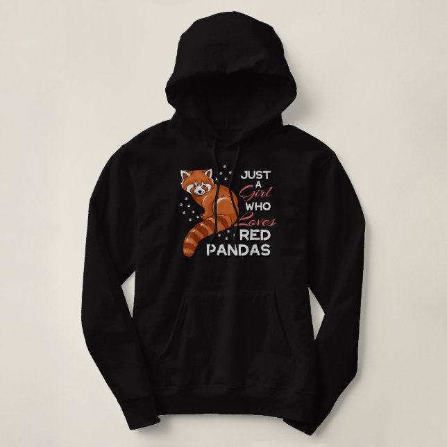 Sudadera Solo un Chica que ama a los Pandas Rojos Divertido (Diseño del anverso)