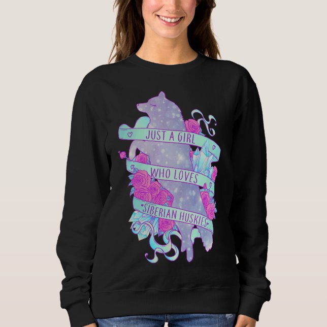 Sudadera Sólo un Chica que ama a los perros Husky (Anverso)