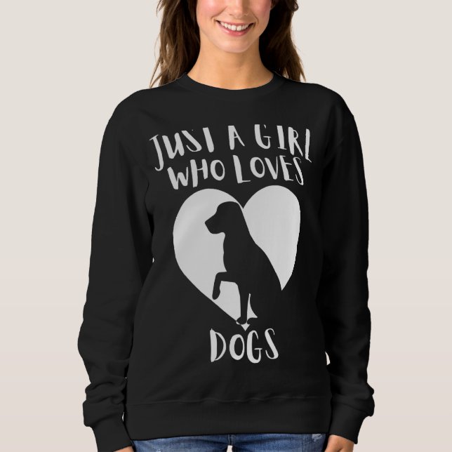 Sudadera Sólo un Chica que ama a los perros Perros Negros C (Anverso)
