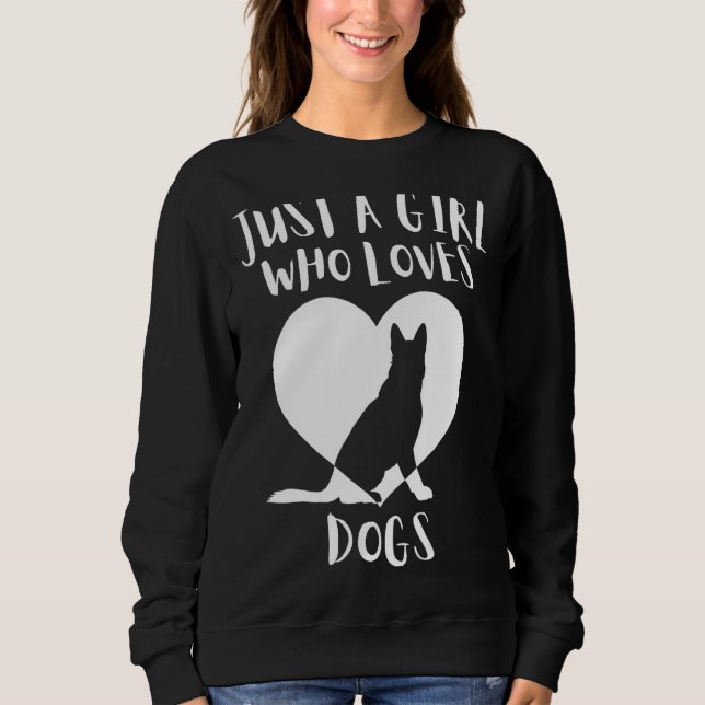 Sudadera Sólo un Chica que ama a los perros Perros Negros C (Anverso)